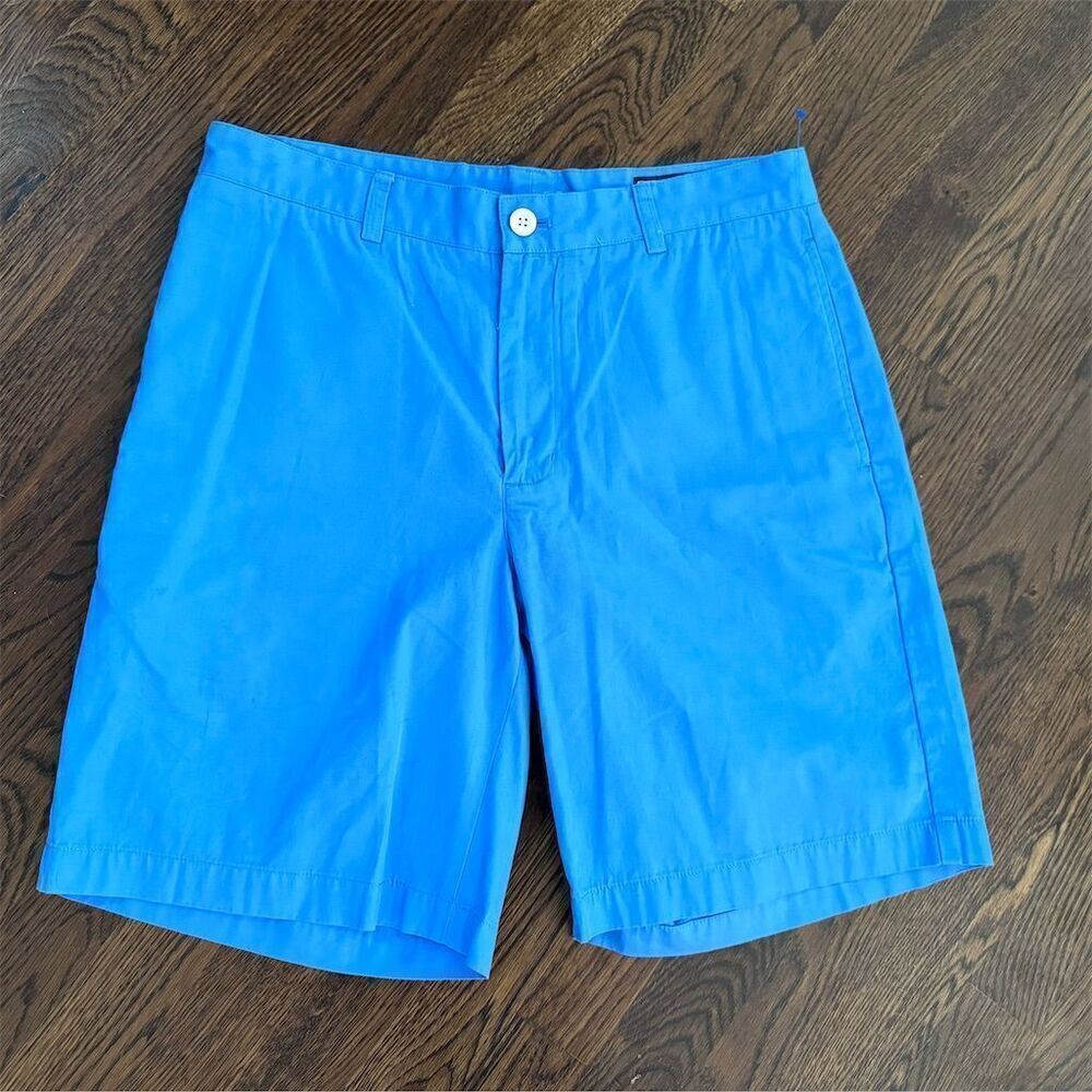 Vineyard Vines Men's Flat Front Chino Club Shorts Blue Size 32 Casual Cotton‎